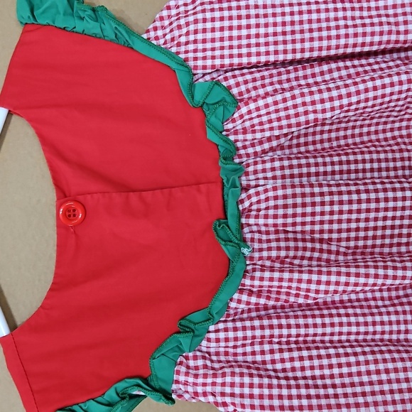 Little Lovely Designs Watermelon Dress Sz 5-6 Red Gingham - Picture 5 of 5